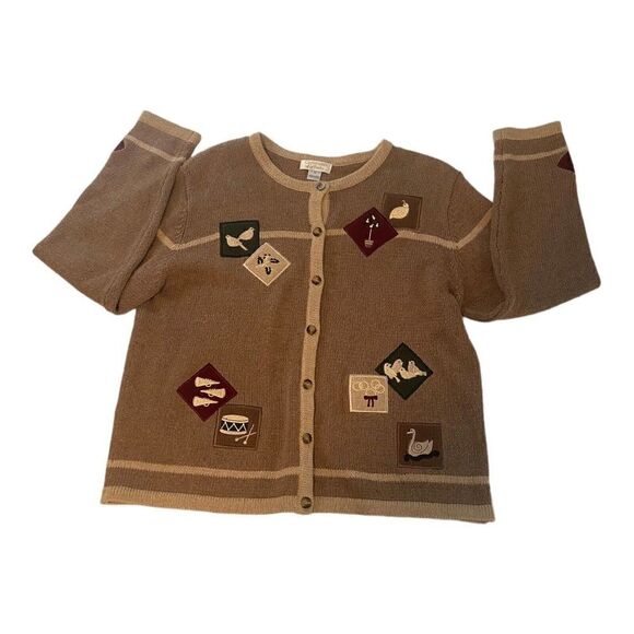 Christopher & Banks 2002 Holiday Cardigan Sweater- Size M - Picture 3 of 12